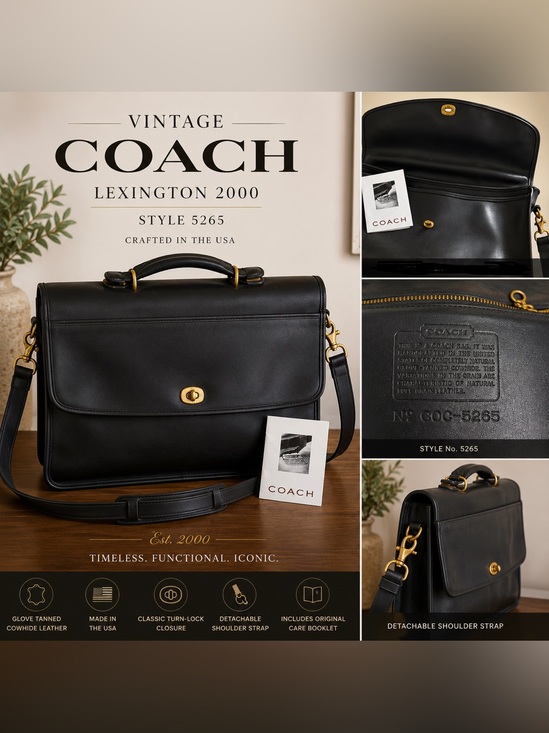 Coach Handbags - Vintage Coach Lexington 2000 Briefcase – Style 5265 – USA Made